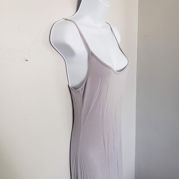 Purple Grey Maxi Dress Spaghetti Strap Small Soft Stretchy Basic Layering Long - Picture 3 of 8